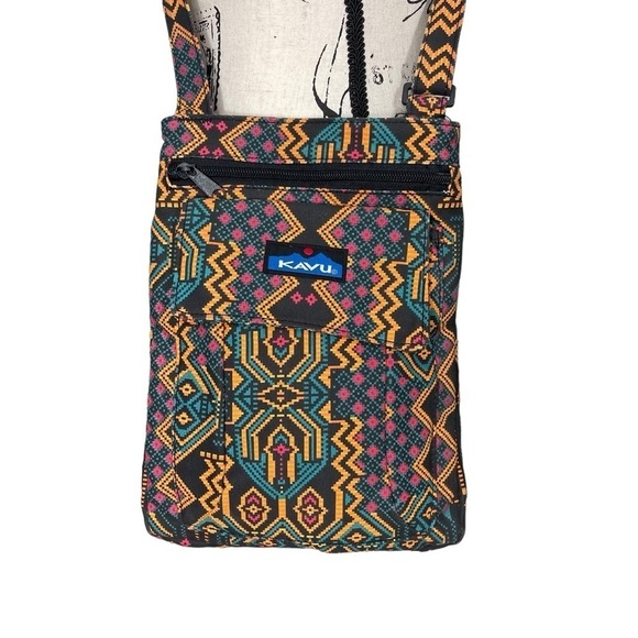 Kavu Keeper 100% Sustainable Cotton Tribal Crossbody Orange Black - Picture 5 of 13